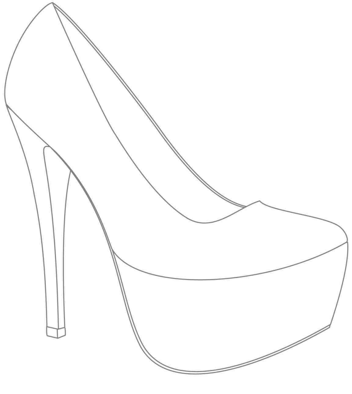 High Heel Drawing Template At Paintingvalley | Explore In High Heel Shoe Template For Card