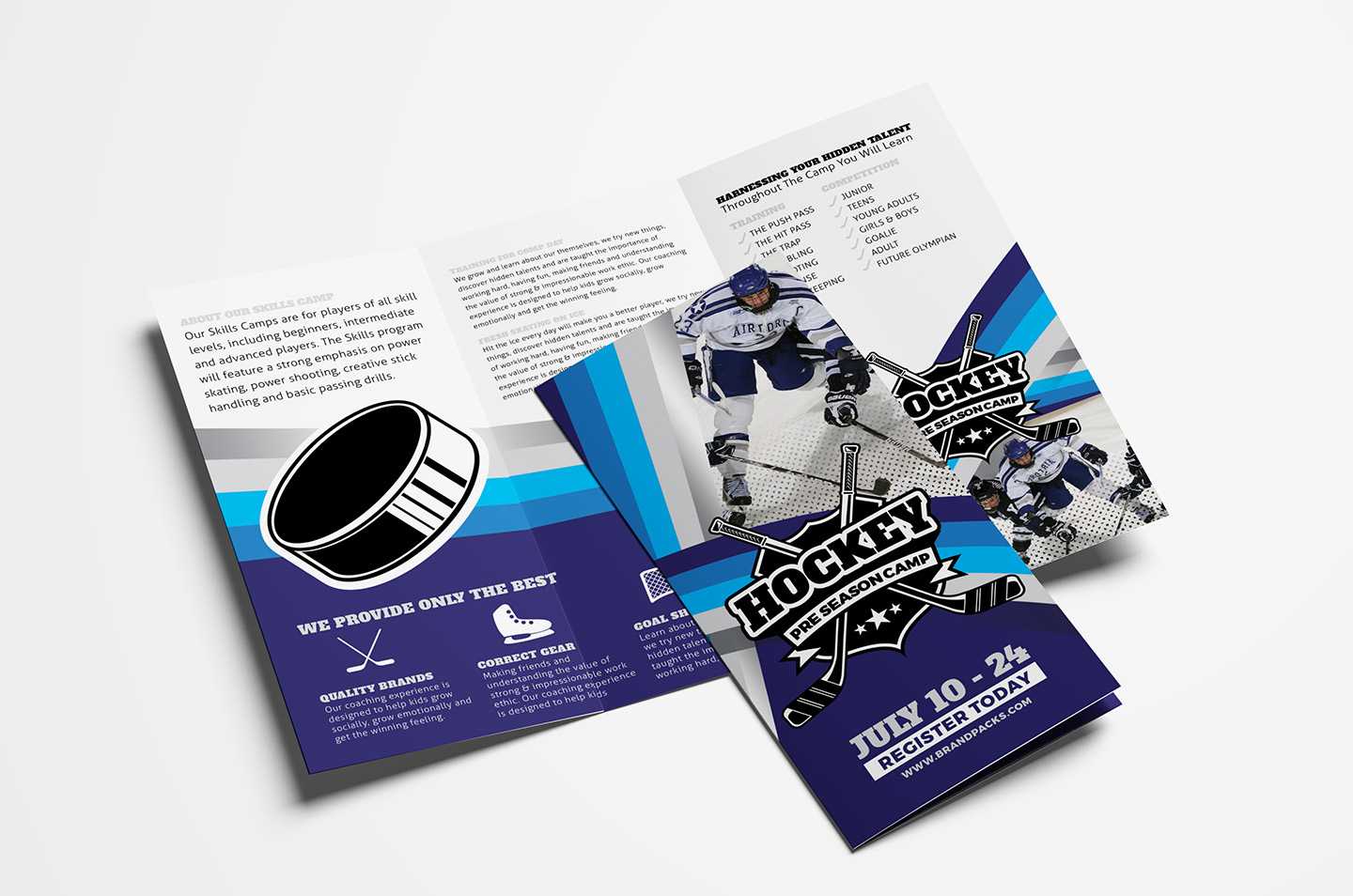 Hockey Club Tri Fold Brochure Template In Psd, Ai & Vector Regarding Tri Fold School Brochure Template
