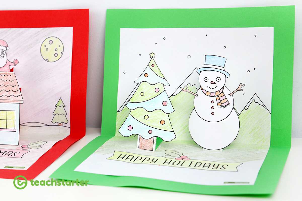 Holiday Craft – Summer And Winter Pop Up Card Templates Inside Free Pop Up Card Templates Download