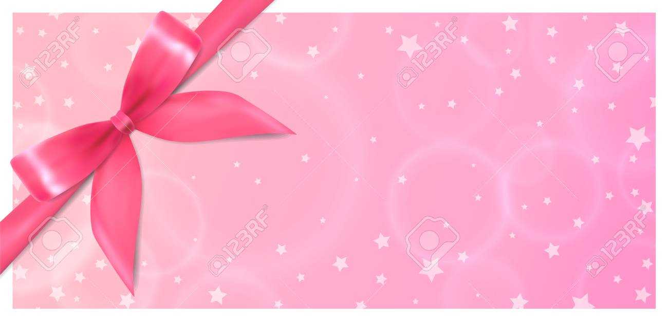 Holiday Gift Certificate, Gift Voucher, Coupon Template. Pink.. Inside Pink Gift Certificate Template