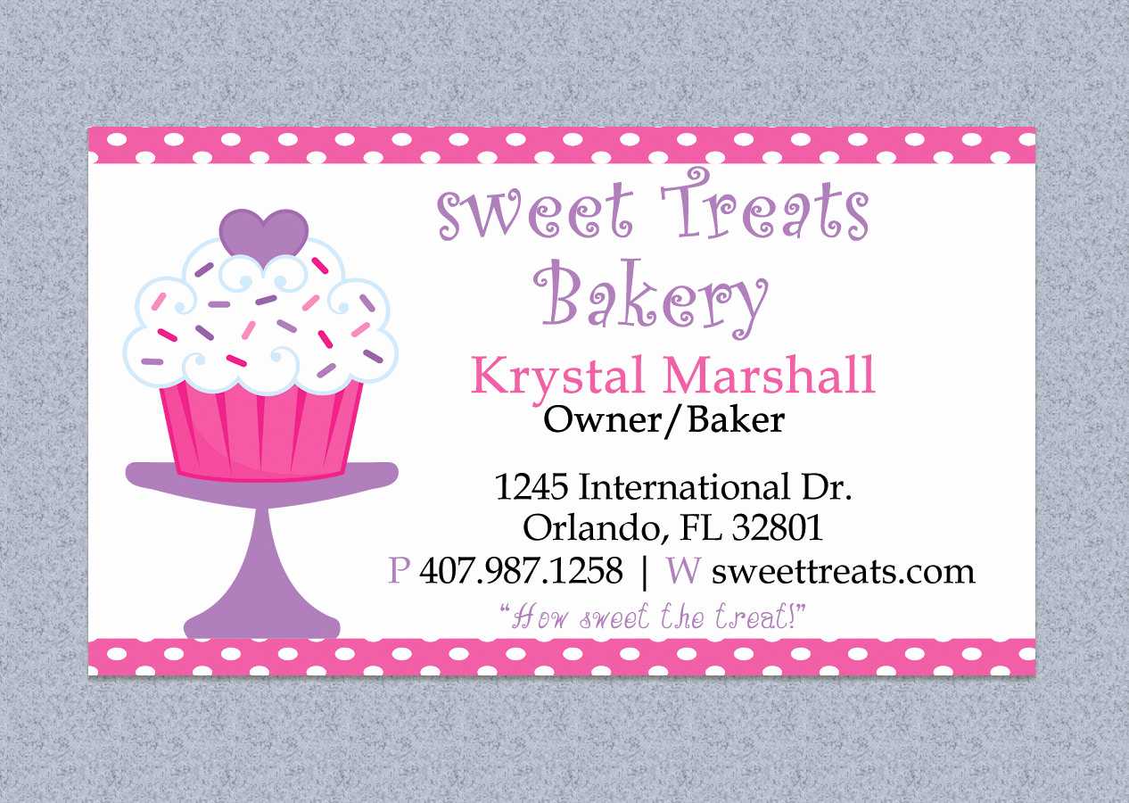 Home Bakery Business Cards Intended For Cake Business Cards Templates Free