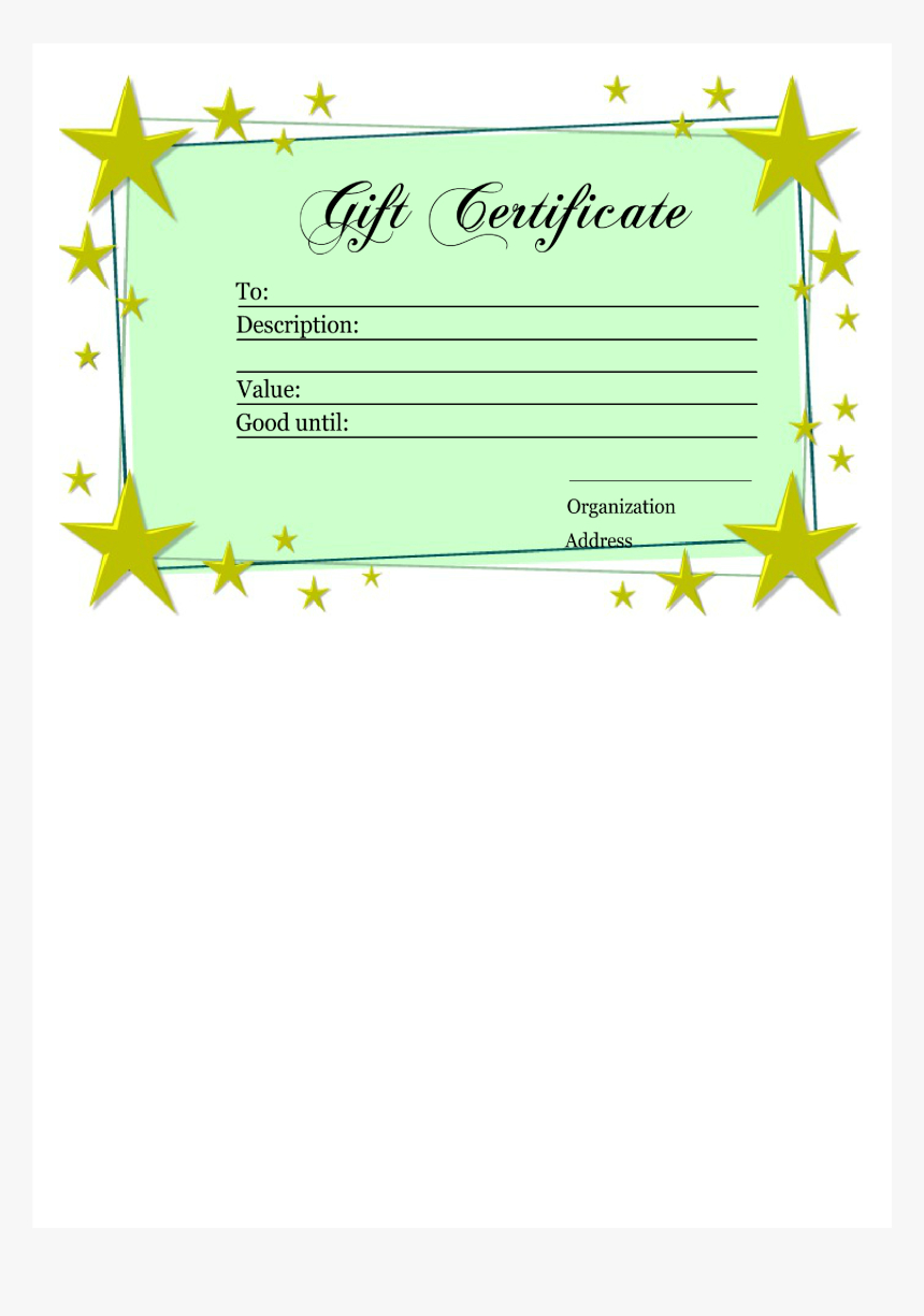 Homemade Gift Certificate Template Main Image – Printable Throughout Homemade Gift Certificate Template
