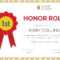 Honor Roll Certificate Template Regarding Honor Roll Certificate Template