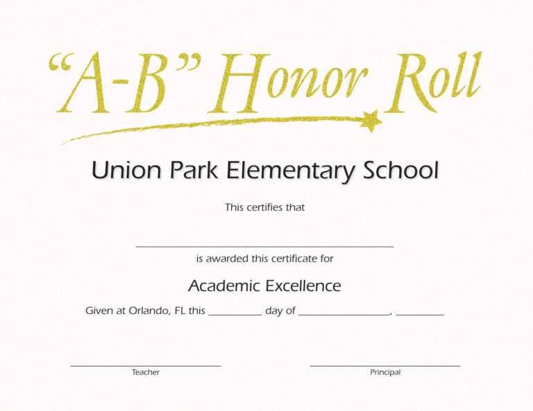 Honor Roll Templates. Honor Roll Certificate Templates A with Honor ...