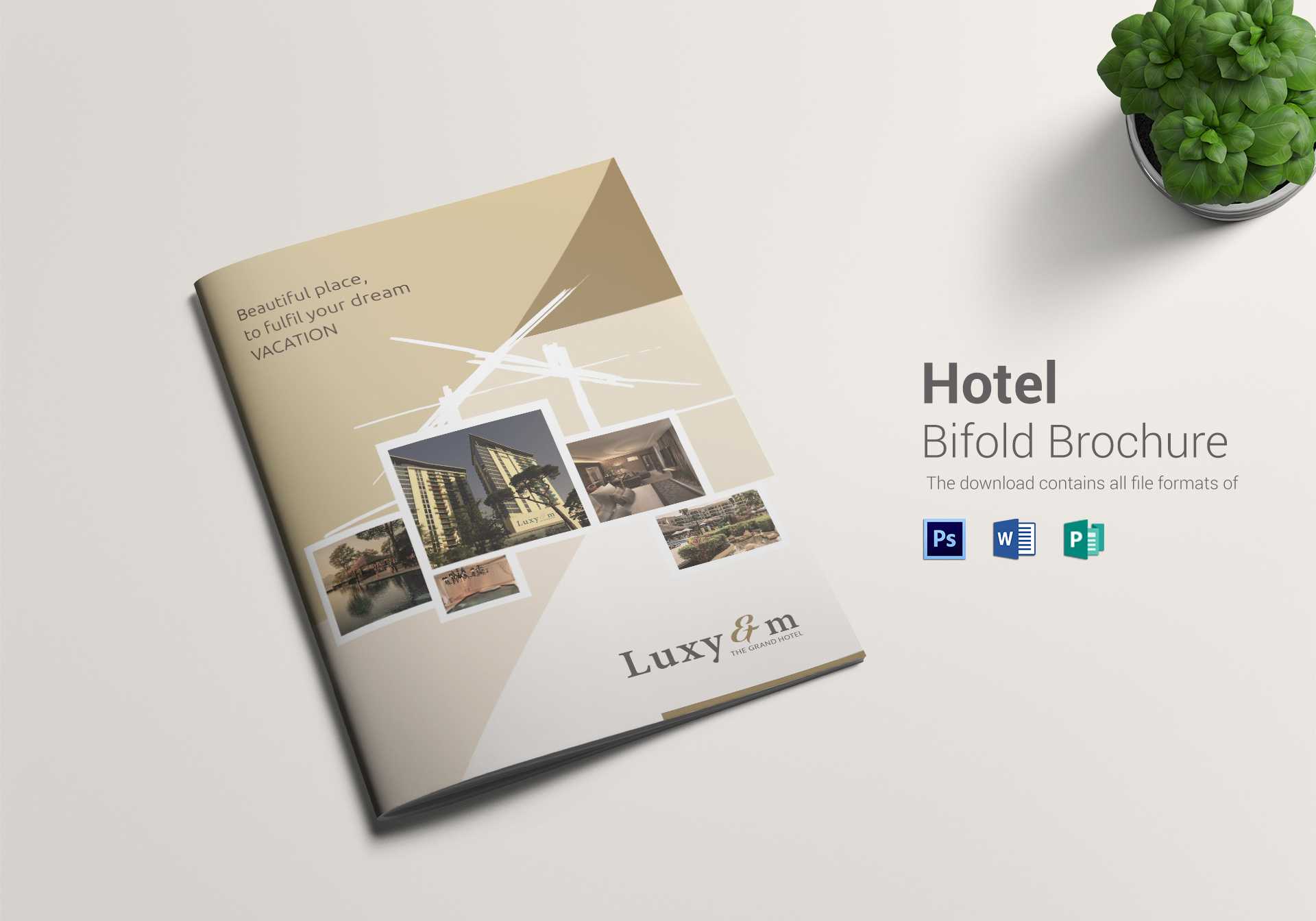 Hotel Bi Fold Brochure Template Inside Hotel Brochure Design Templates