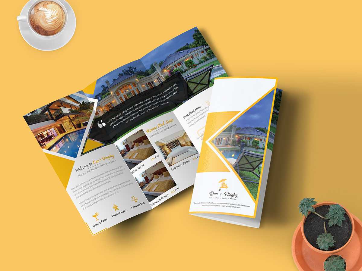 Hotel & Resort – Bifold Brochure Template – Uplabs For Hotel Brochure Design Templates