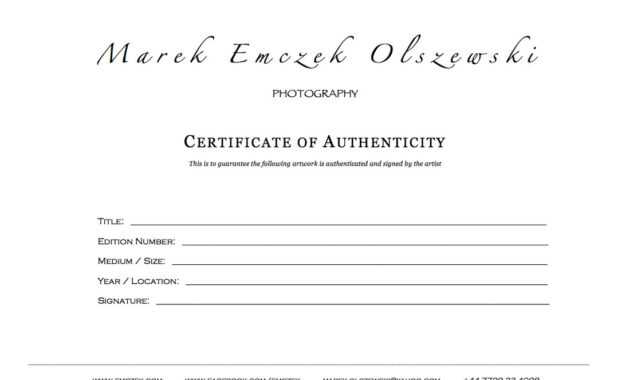 How To Create A Certificate Of Authenticity For Your Photography pertaining to Certificate Of Authenticity Photography Template