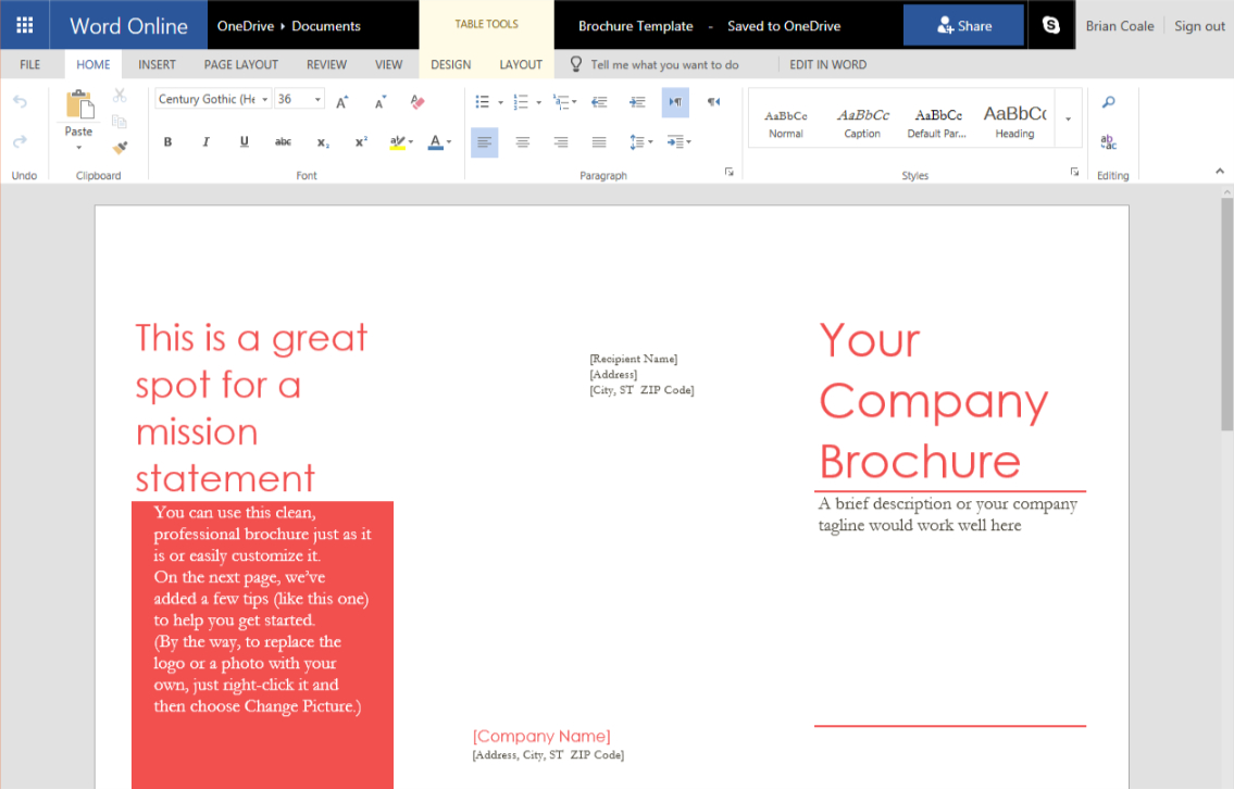 How To Create A Trifold Brochure In Word Online Inside Ms Word Brochure Template