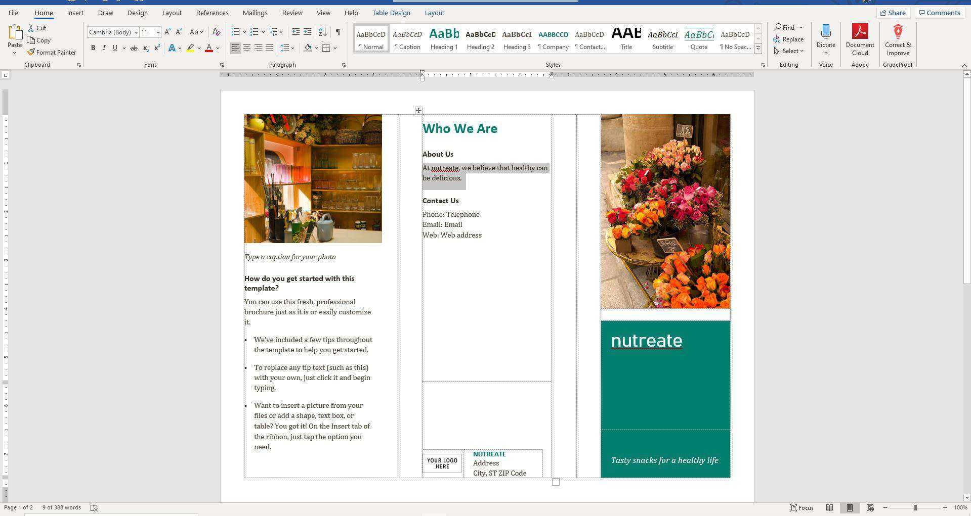 How To Make A Brochure On Microsoft Word In Microsoft Word Brochure Template Free