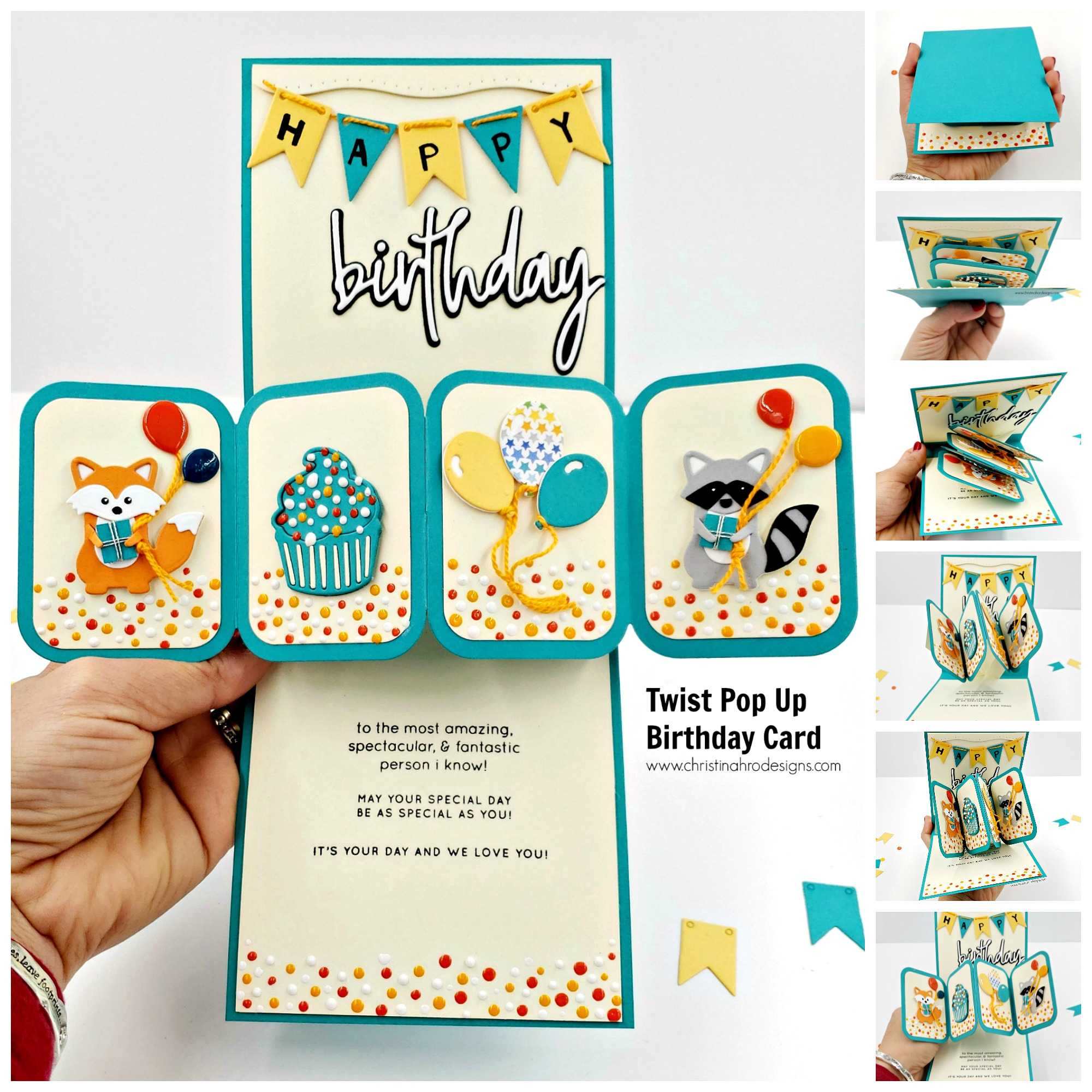 How To Make A Twist Pop Up Birthday Card | Christina Hor Designs Pertaining To Twisting Hearts Pop Up Card Template