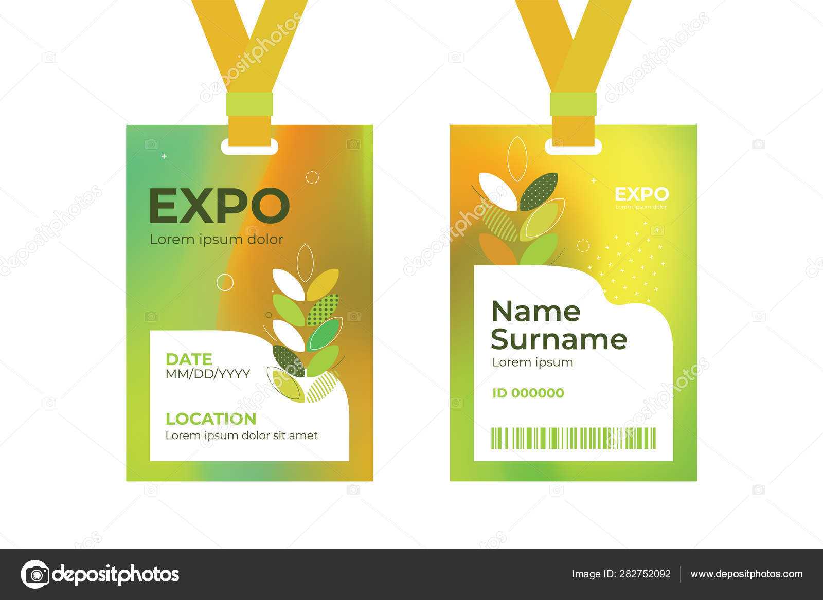 Id Card Expo Template — Stock Vector © Olgastrelnikova With Regard To Conference Id Card Template