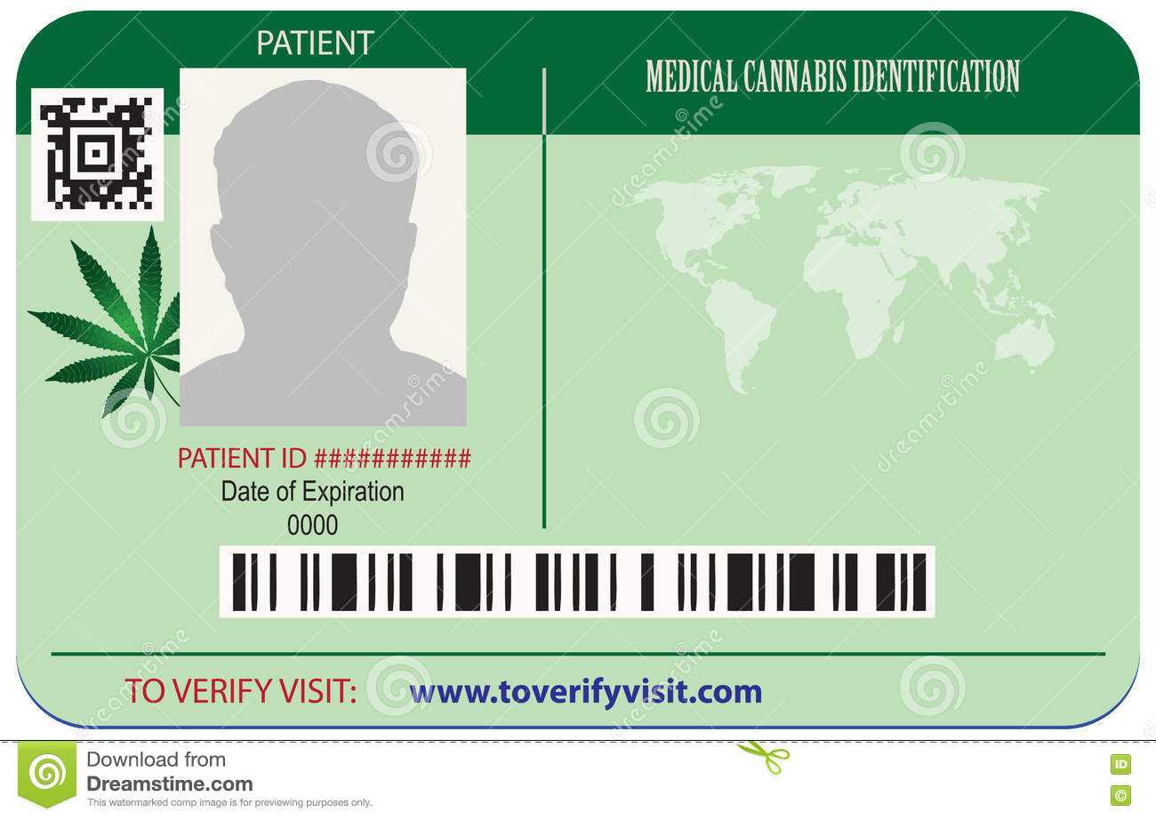 Identification Card Patient Marijuana Stock Vector Intended For Mi6 Id Card Template