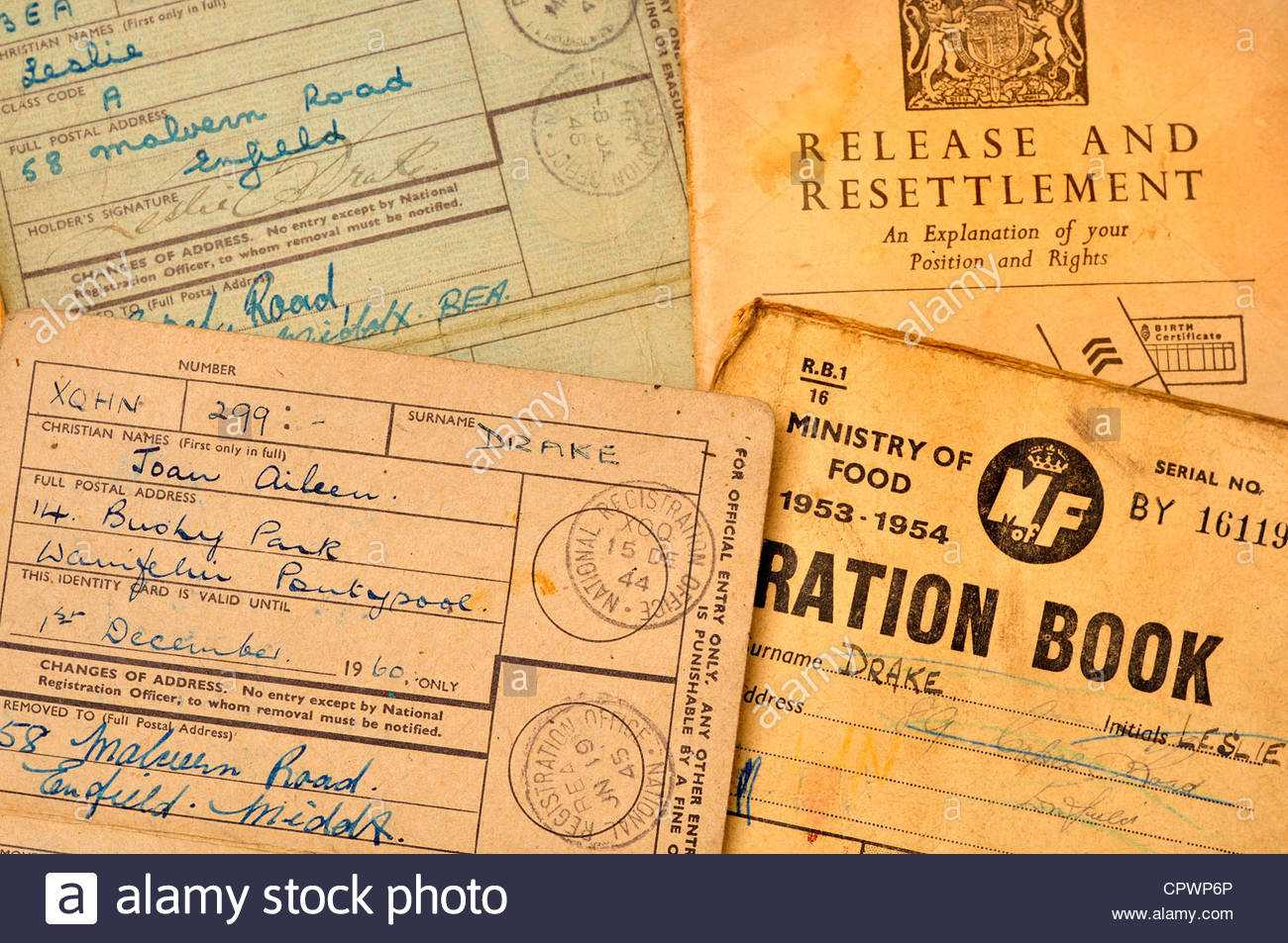 Identity Book Stock Photos & Identity Book Stock Images – Alamy Within World War 2 Identity Card Template