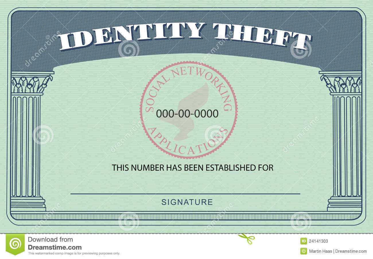 Identity Theft Card Stock Illustration. Illustration Of For Blank Social Security Card Template Download