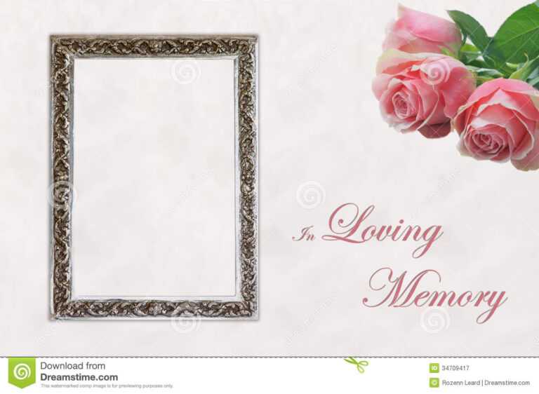 In Memory Cards Templates Memory Template 4 Celebration For In