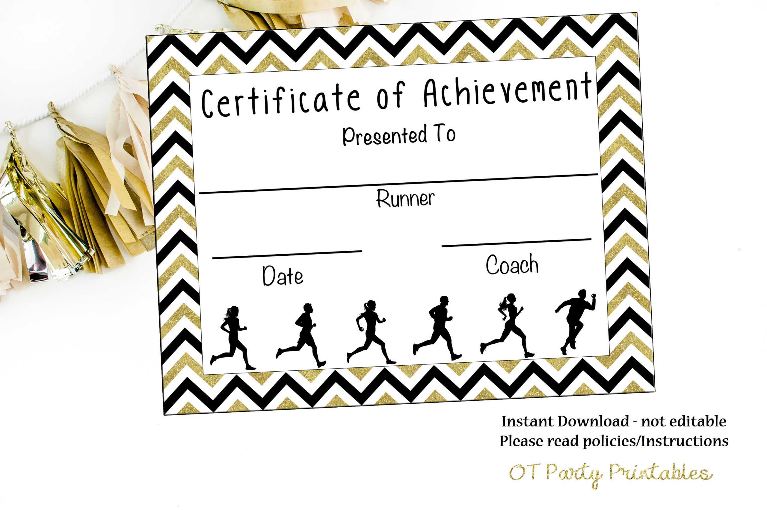 Instant Download – Cross Country Certificate – Track And Field – Running  Certificate – Jog A Thon Printable – Running Achievement Within Track And Field Certificate Templates Free