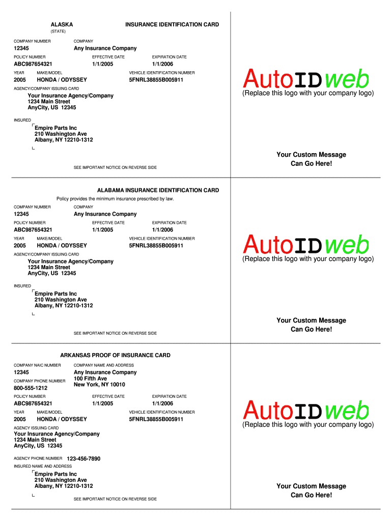 Insurance Card Template - Fill Online, Printable, Fillable Intended For Auto Insurance Card Template Free Download