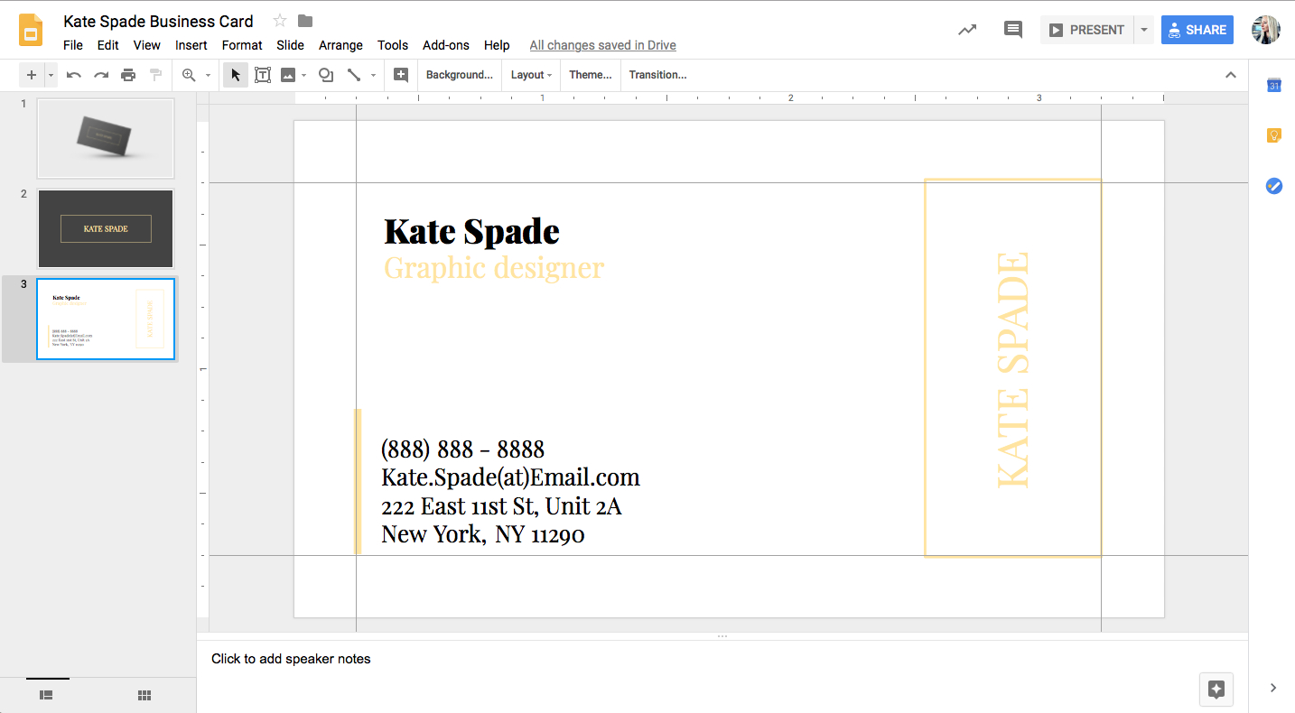 Kate Spade Business Card Template For Google Docs – Stand With Business Card Template For Google Docs