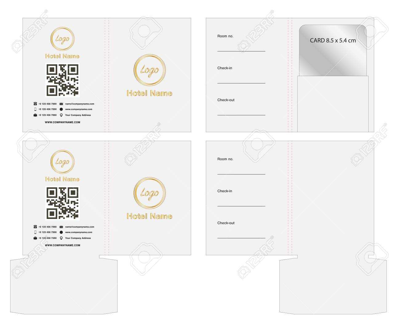 Key Card Envelope Die Cut Template Mock Up Illustration. Within Hotel Key Card Template