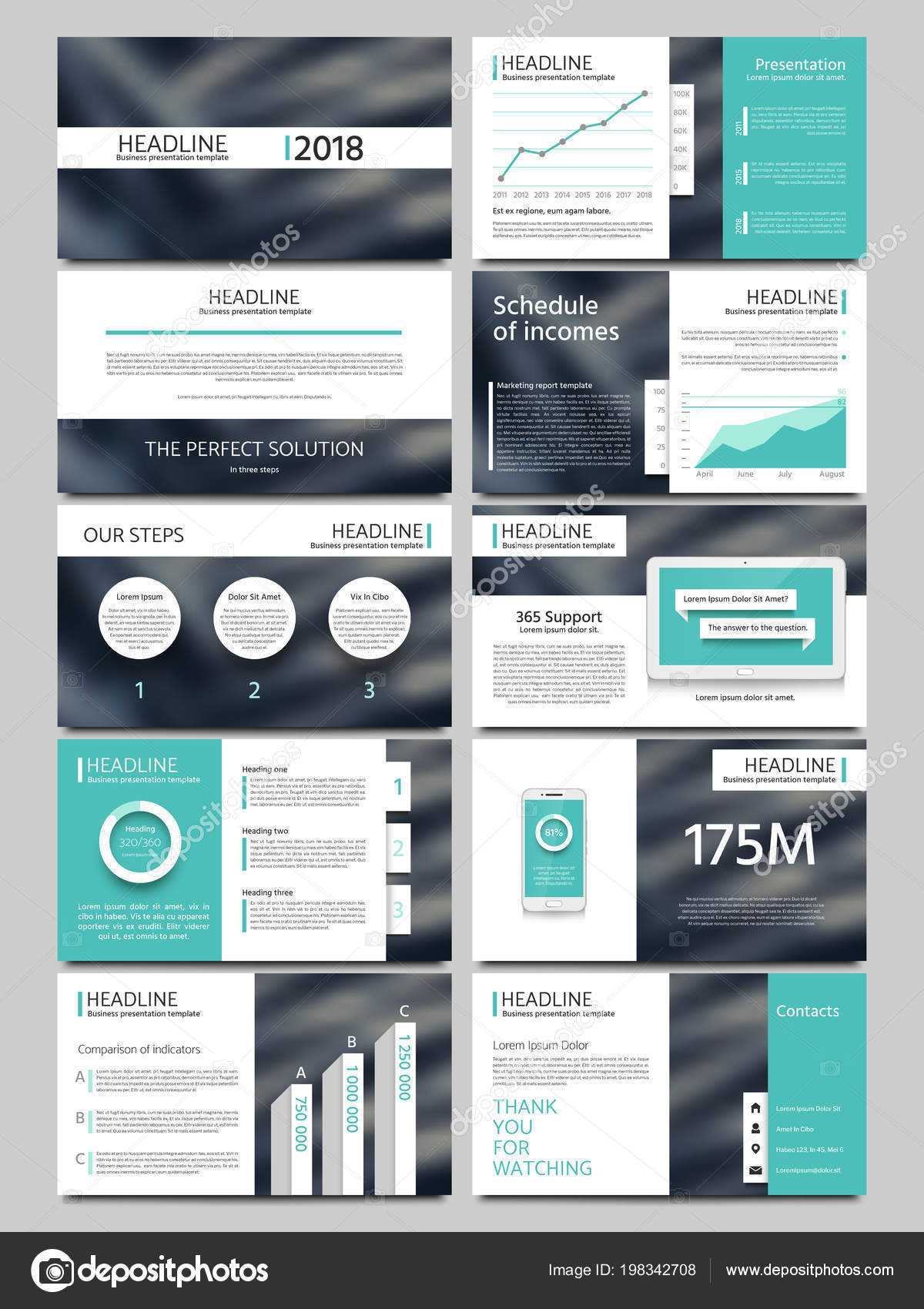 Keynote Style Business Presentation Vector Template Throughout Keynote Brochure Template