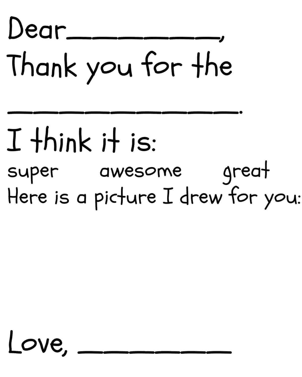 Kid Thank You Card Template – Colona.rsd7 With Thank You Note Cards Template