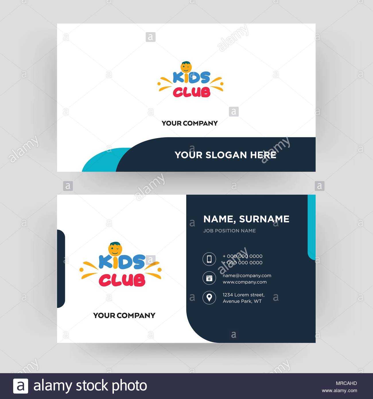 Kids Club, Business Card Design Template, Visiting For Your Within Id Card Template For Kids