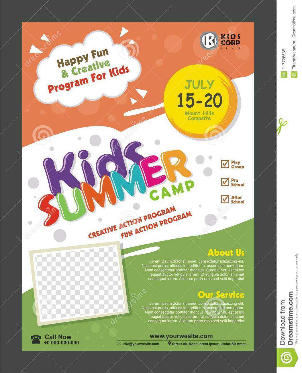 Kids Summer Camp Banner Poster Design Template For Kids Pertaining To Summer Camp Brochure Template Free Download
