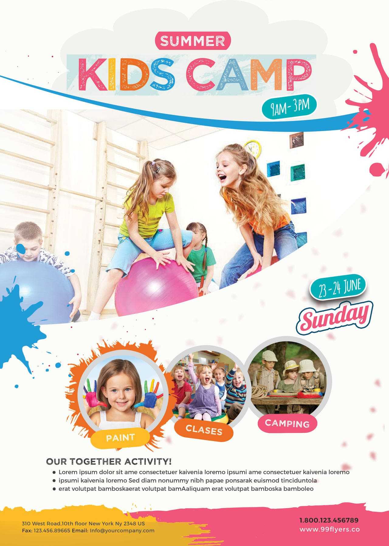 Kids Summer Camp Free Psd Flyer Template – Free Psd Flyer With Summer Camp Brochure Template Free Download