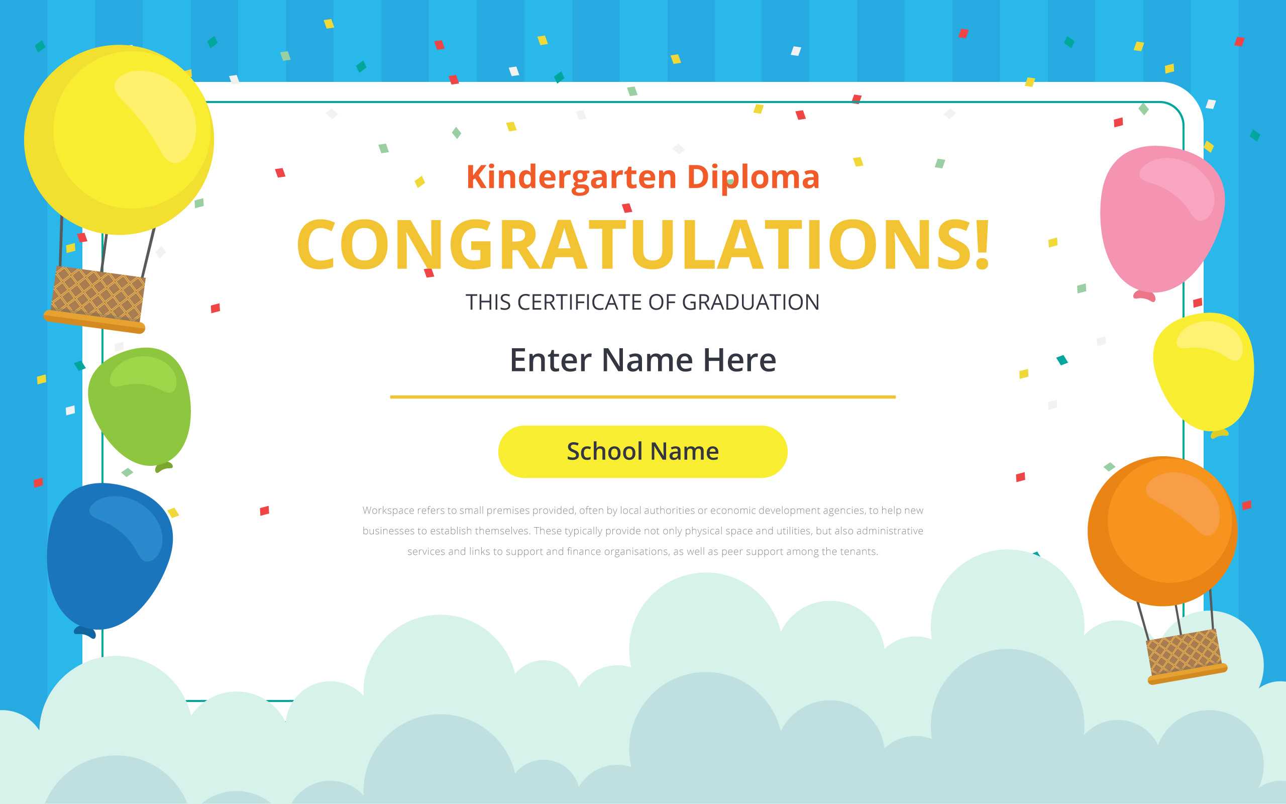 Kindergarten Certificate Free Vector Art – (21 Free Downloads) With Small Certificate Template