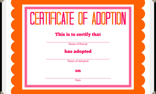 Kitten Adoption Certificate throughout Toy Adoption Certificate Template