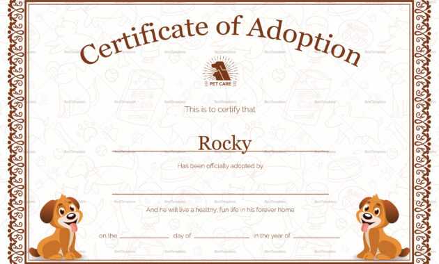 Kitten Adoption Certificate with regard to Pet Adoption Certificate Template