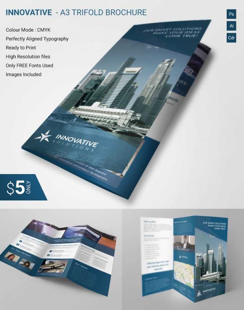Lavish Innovative A3 Tri Fold Brochure Template | Free Within Free Tri Fold Business Brochure Templates