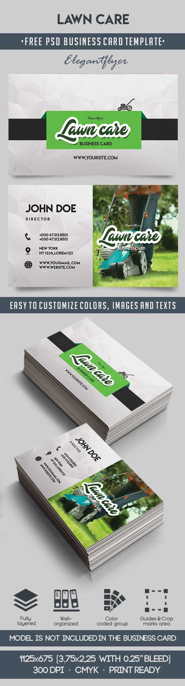 Lawn Care – Free Business Card Templates Psd On Behance For Lawn Care Business Cards Templates Free