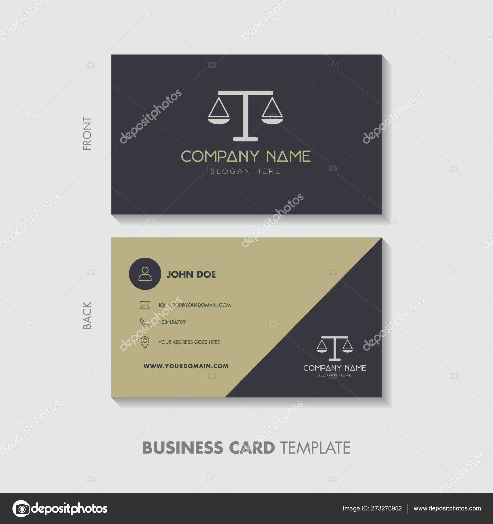 Lawyer Business Card Template Design — Stock Vector Regarding Lawyer Business Cards Templates