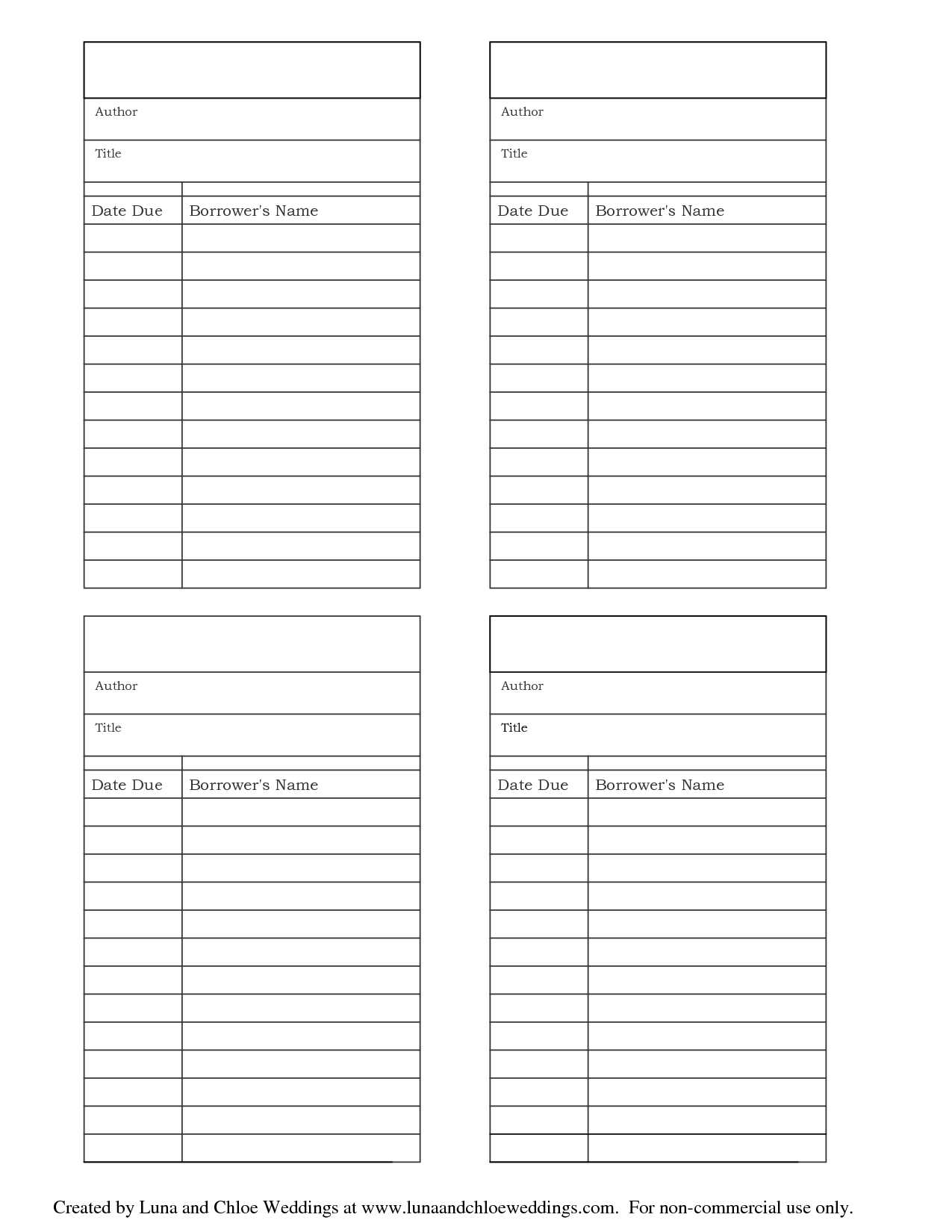 Library Checkout Card Template Printable – Cards Design Throughout Library Catalog Card Template