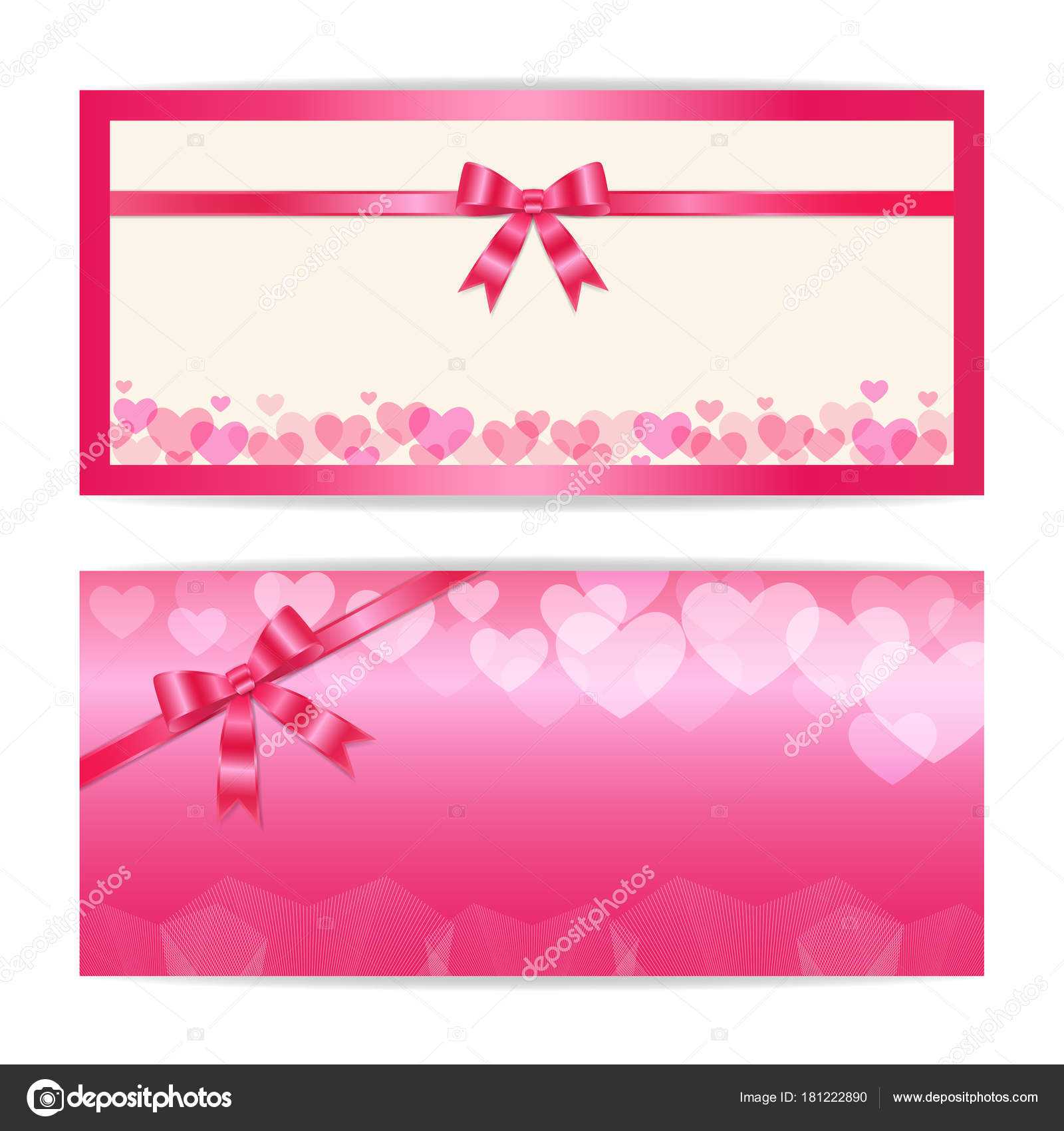 Love And Sweet Theme Gift Certificate, Voucher, Gift Card Or In Love Certificate Templates