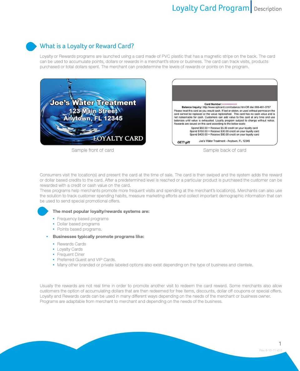 Loyalty Card Program Description – Pdf Free Download For Frequent Diner Card Template