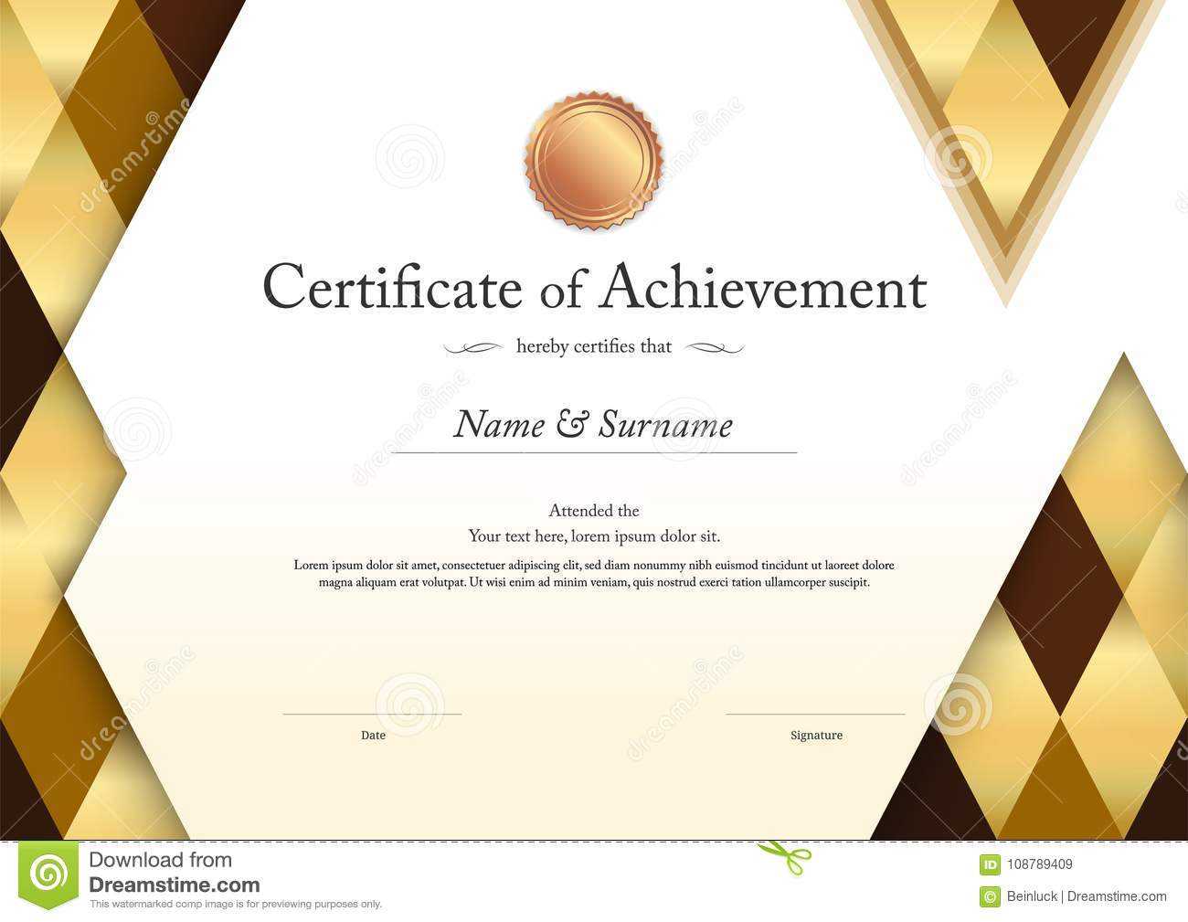 Luxury Certificate Template With Elegant Border Frame Throughout Elegant Certificate Templates Free