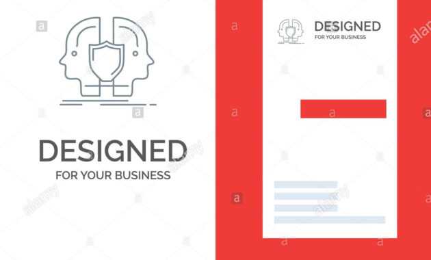 Man, Face, Dual, Identity, Shield Grey Logo Design And within Shield Id Card Template