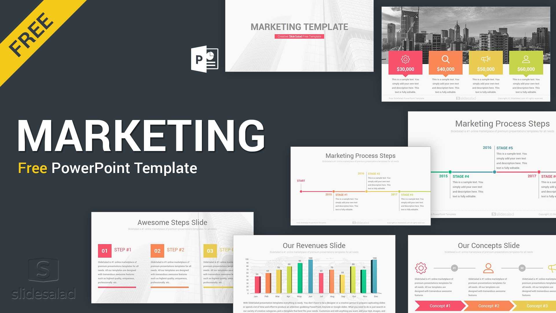 Marketing Free Download Powerpoint Template Slides – Slidesalad For Powerpoint Sample Templates Free Download