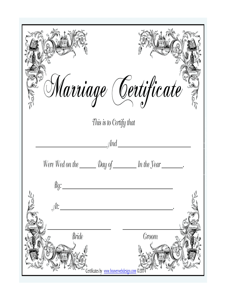Marriage Certificate – Fill Online, Printable, Fillable Intended For Certificate Of Marriage Template