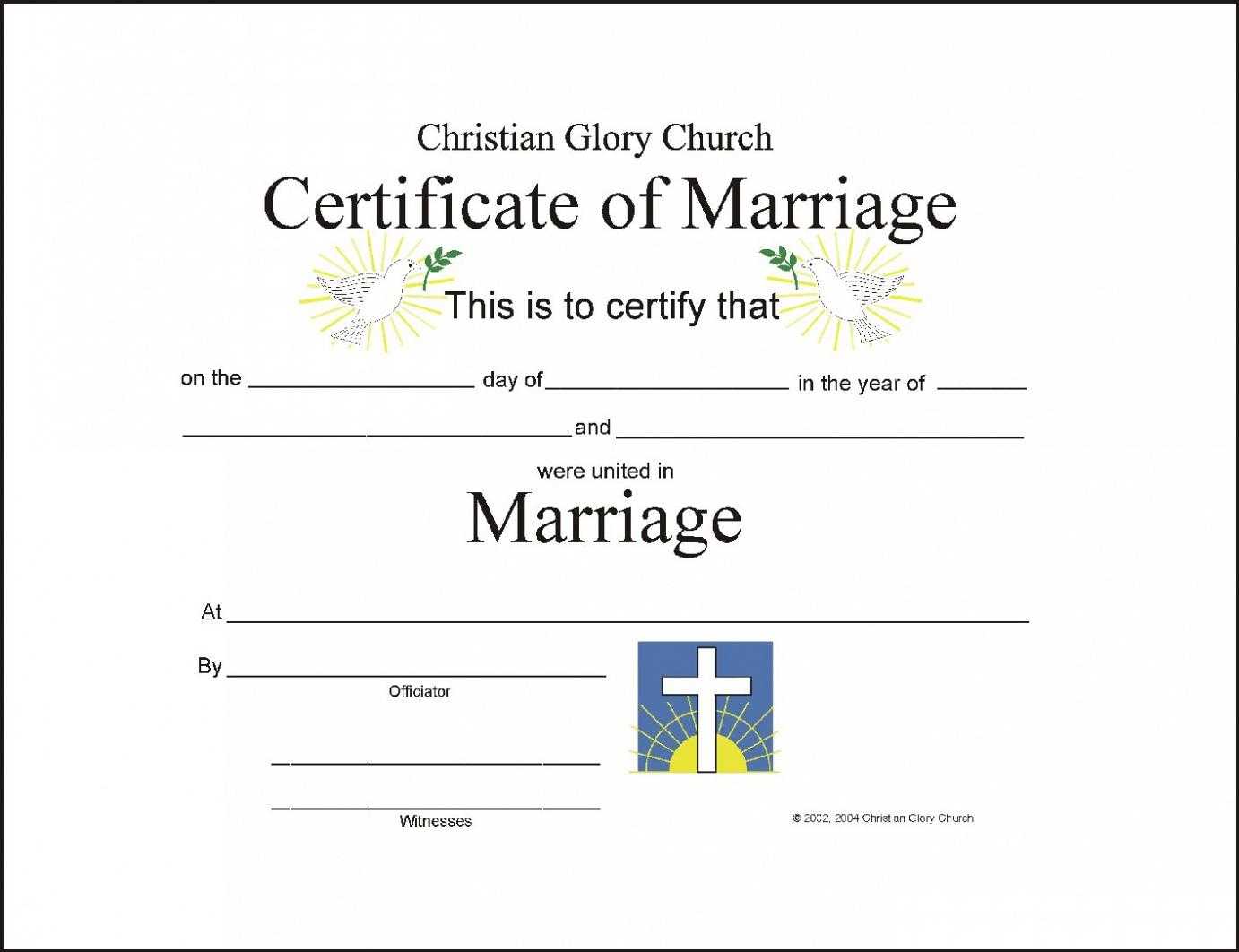 Marriage Certificate Template – Certificate Templates Regarding Blank Marriage Certificate Template