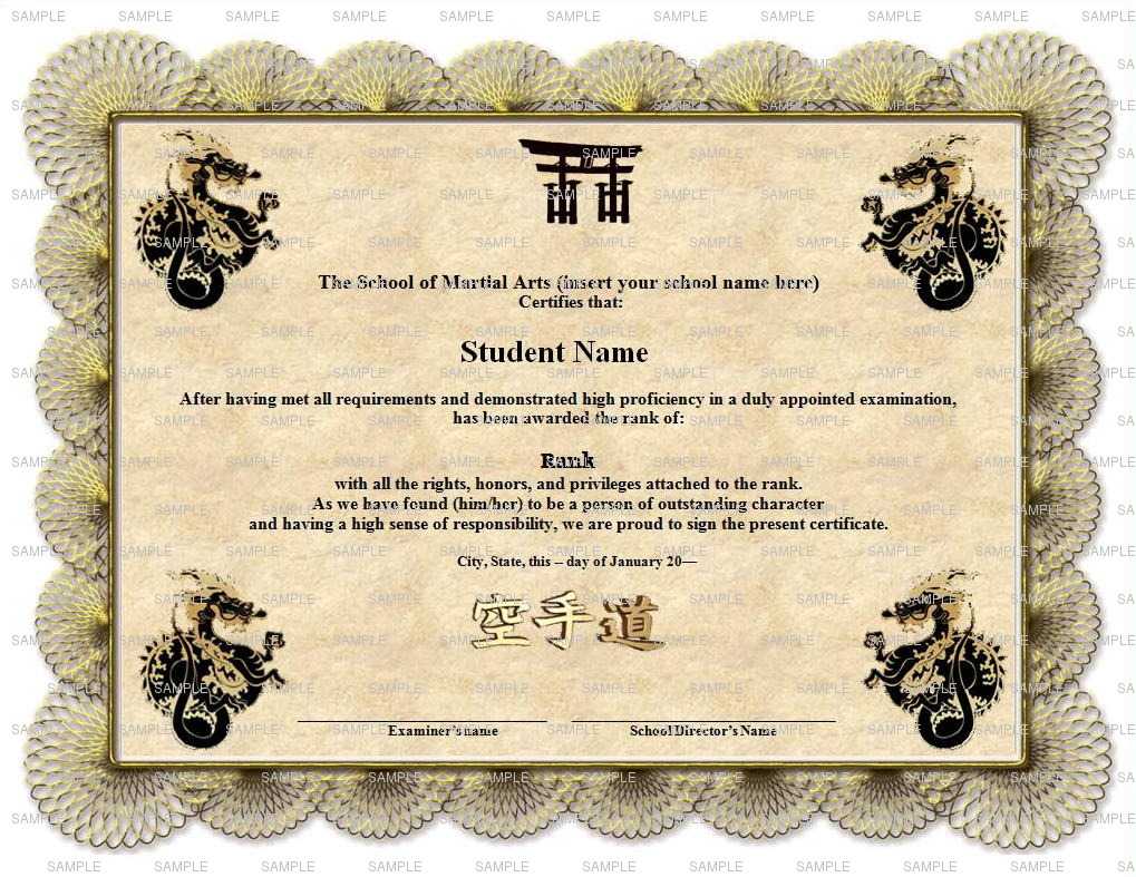Martial Arts Certificates Templates ] – Certificate Template Within Free Art Certificate Templates