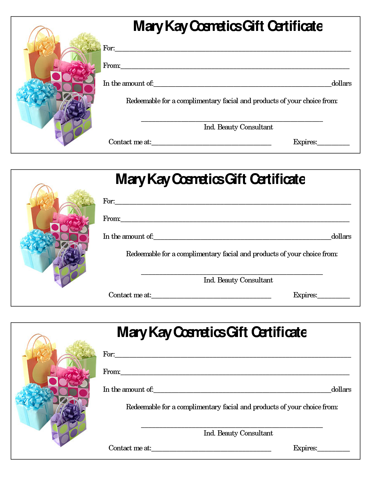 Mary Kay Gift Certificate Template Free Download Throughout Mary Kay Gift Certificate Template