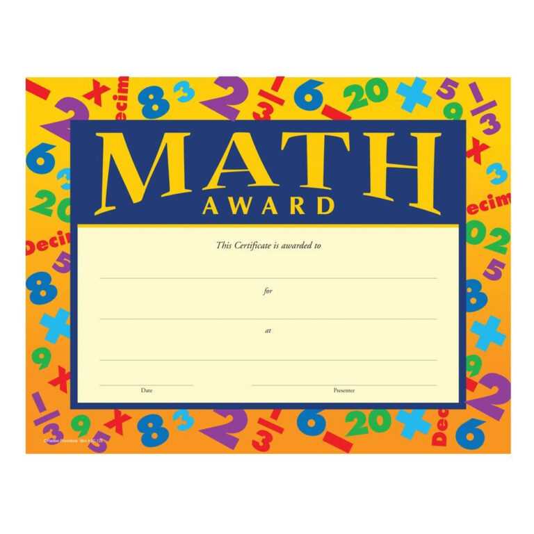 Mathematics Award Certificate Template – Sample Templates In Math 