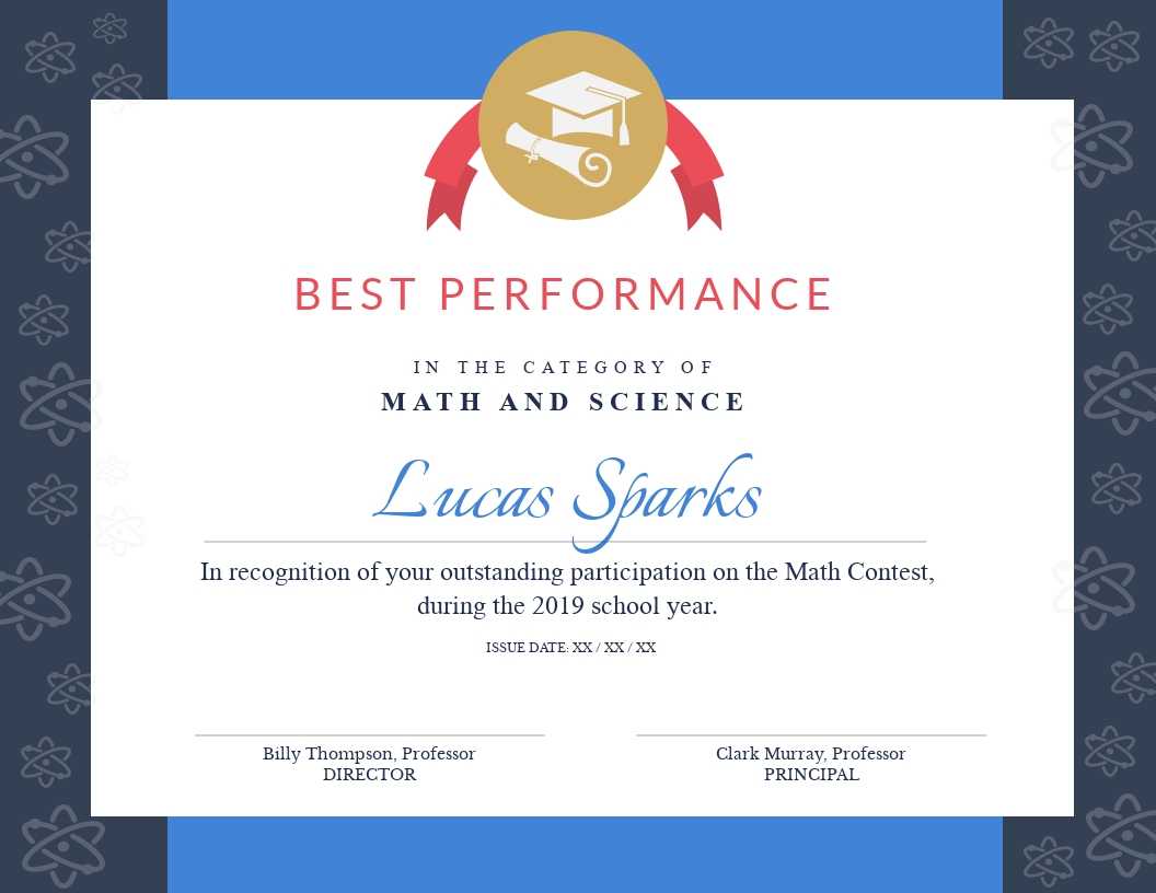 Math Contest – Certificate Template – Visme Pertaining To Best Performance Certificate Template