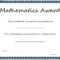 Mathematics Award Certificate Template – Sample Templates In Math Certificate Template