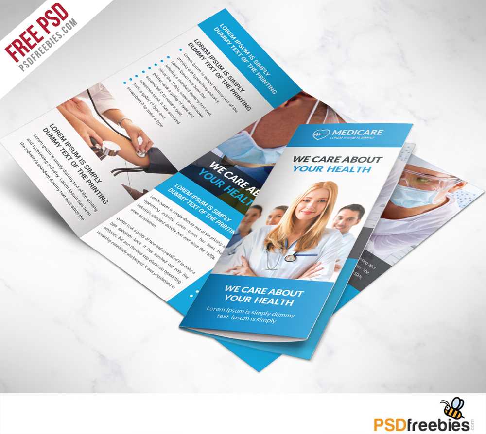 Medical Care And Hospital Trifold Brochure Template Free Psd Throughout 3 Fold Brochure Template Psd