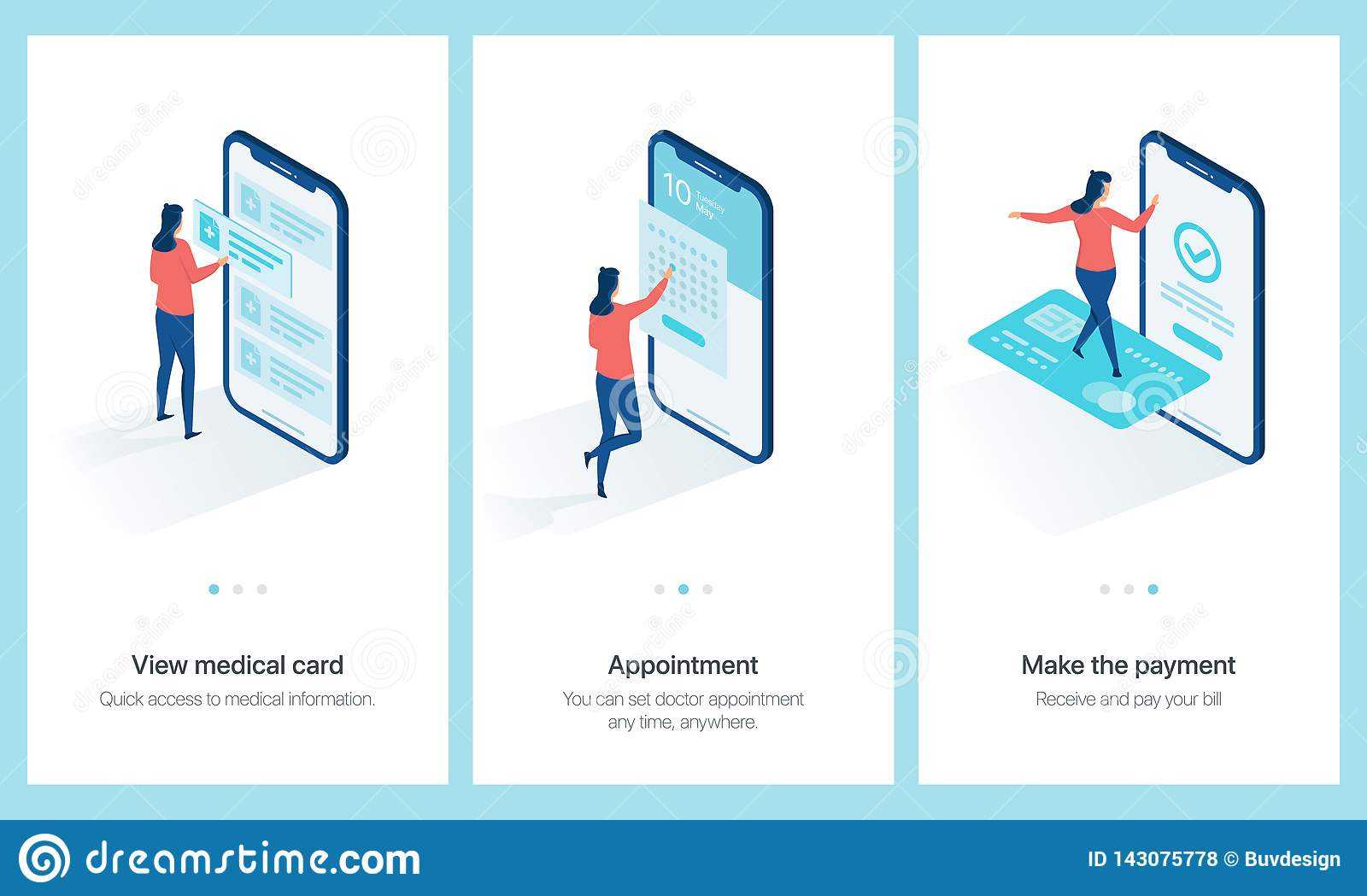 Medical Centre Concept Onboarding. Stock Vector Regarding Medical Appointment Card Template Free