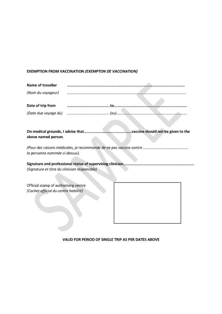 Medical Letter Of Exemption Yellow Fever Zone Throughout Certificate Of